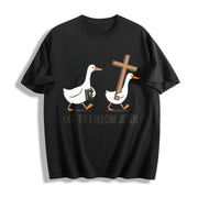Christianity Silly Goose Cotton T-Shirt in Black