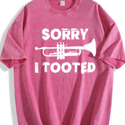 Trumpet Sorry I Tooted Vintage Washed T-Shirt in Red