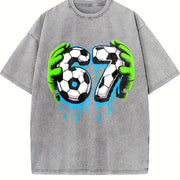 67 Soccer Vintage Washed T-Shirt in Gray