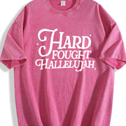 Hard Fought Hallelujah Vintage Washed T-Shirt in Red