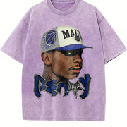 Penny Custom Basketball vintage washed oversized T-shirt in Purple
