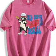 Red White and Feral Vintage Washed T-Shirt in Red