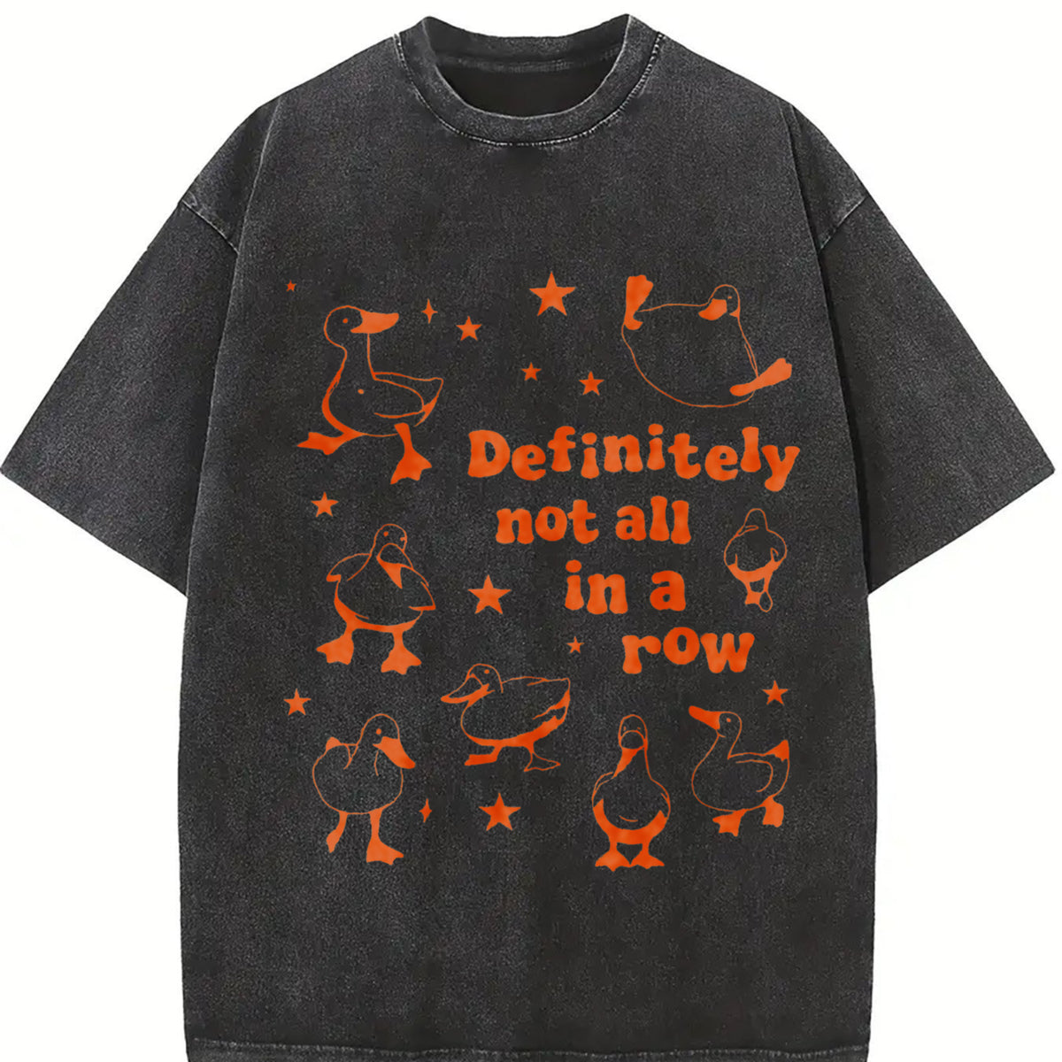 Ducks Not in a Row Vintage Washed T-Shirt in Black