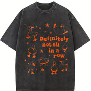 Ducks Not in a Row Vintage Washed T-Shirt in Black