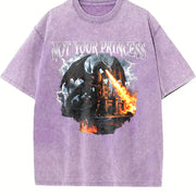 Not Your Princess Dragon 90s Vintage Washed T-Shirt in Purple