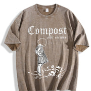 Compost Your Enemies Vintage Washed T-Shirt in Brown