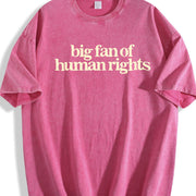Big Fan of Human Rights Minimalist Vintage Washed T-Shirt in Red