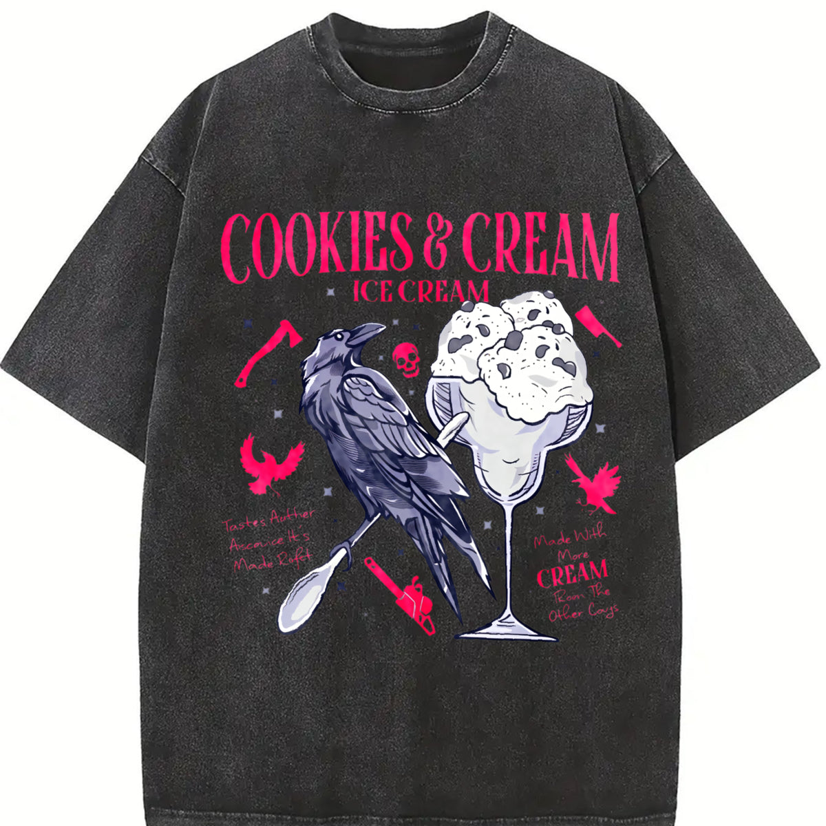 Butcher Blackbird Dark Romance Vintage Washed T-Shirt in Black