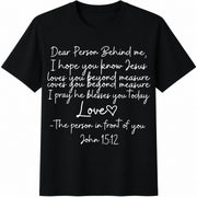 Dear Person Behind Me Cotton T-Shirt in Black