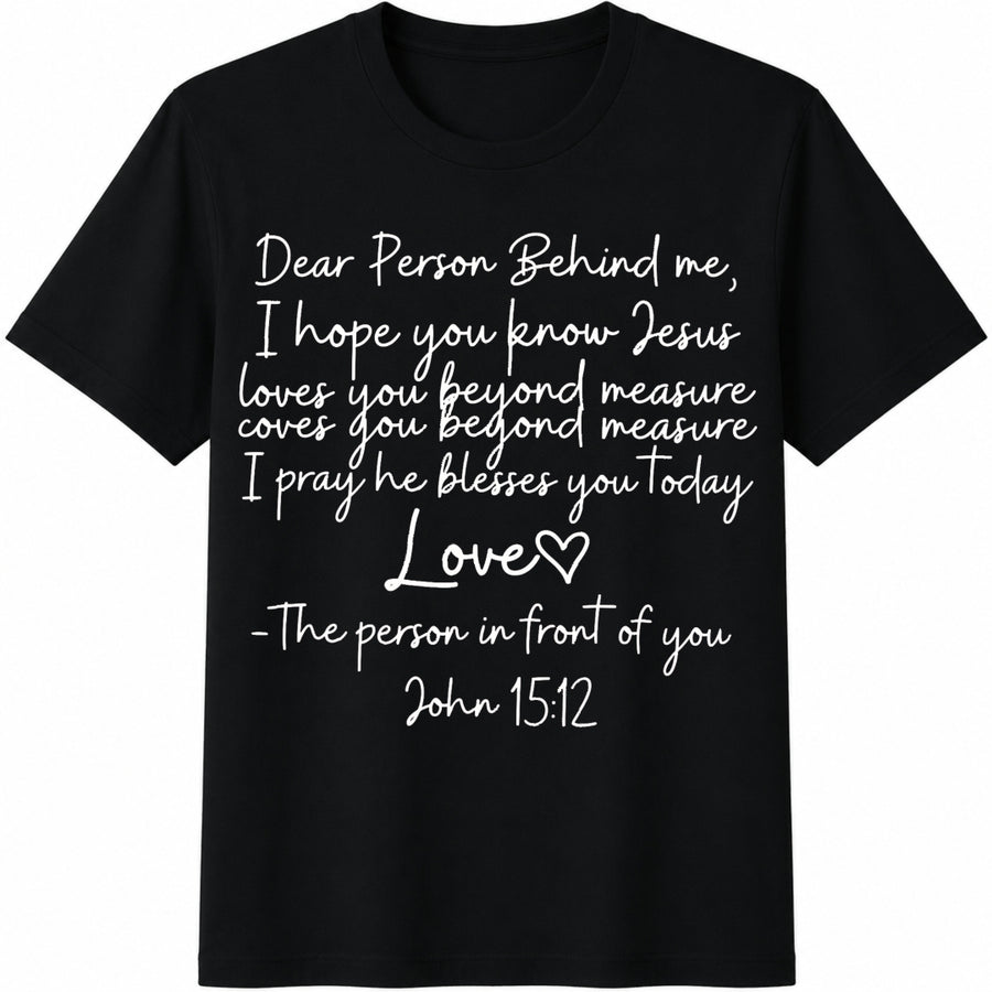 Dear Person Behind Me Cotton T-Shirt in Black