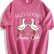Auntie Aunt Silly Goose Mother’s Day Silly Goose Auntie vintage washed oversized T-shirt in Red