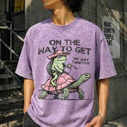 On My Way to Get My Stuff Together Vintage Washed T-Shirt in Purple