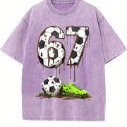 67 Soccer Vintage Washed T-Shirt in Purple