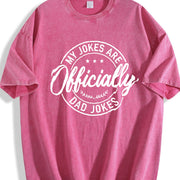My Jokes Are Officially Dad Jokes Badge Vintage Washed T-Shirt in Red