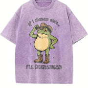 If I Shenan Once I'll Shenanigan vintage washed oversized T-shirt in Purple