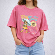 Subtle Anti Ice Stay Salty Protest vintage washed oversized T-shirt in Red