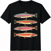 Trout Fish Meme Cotton T-Shirt in Black