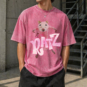 Ratz Meme Rat Vintage Washed T-Shirt in Red