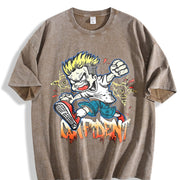 Cartoon Confident Tank Vintage Washed T-Shirt in Brown