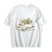 Frog 90s Retro Toad Cotton T-Shirt in White