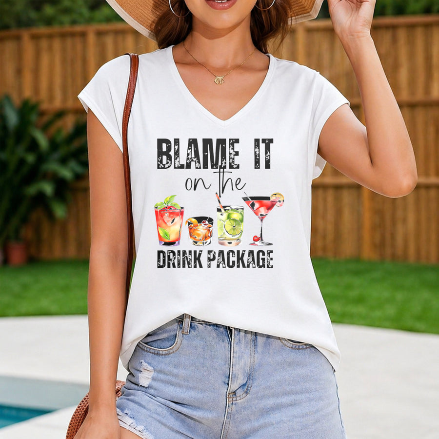 Cocktail Letter Vest Women's Color Cotton Tank Top in White