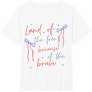 Coquette America Land of the Free Because of the Brave PNG Cotton T-Shirt in White
