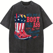 We'll Put a Boot in Your Ass - Toby Keith USA Vintage Washed T-Shirt in Black
