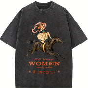Well Behaved Rarely Make History Vintage Washed T-Shirt in Black