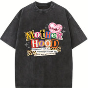 ✊🏾 Mom's MotherHood Vintage Washed T-Shirt in Black