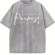 That Has Been a Purpose-driven Scripture Vintage Washed T-Shirt in Gray