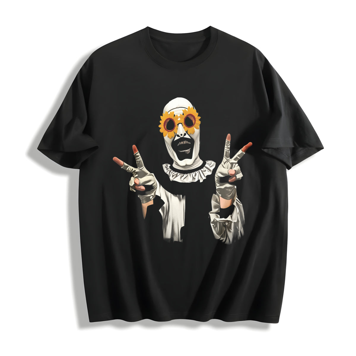 Retro Terrifier Art the Clown Cotton T-Shirt in Black