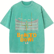 Benito Bowl Halftime Show 2026 Game Day Outfit vintage washed oversized T-shirt in Blue
