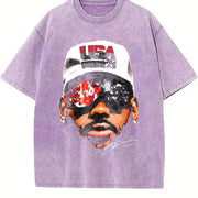 LEBRONNN Classic vintage washed oversized T-shirt in Purple