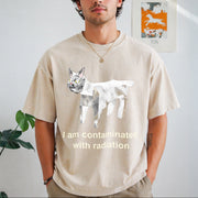 Contaminated with Radiation Vintage Washed T-Shirt in Beige