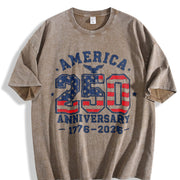 America 250 Anniversary Vintage Washed T-Shirt in Brown