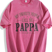 Custom My Favorite People Call Me Papa Vintage Washed T-Shirt in Red