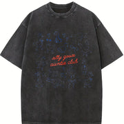Cute Auntie Aunt Silly Goose Auntie Vintage Washed T-Shirt in Black