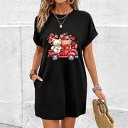 Valentine's Day Dress Cotton T-Shirt in Black
