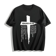 With Bible Verses & Cross Cotton T-Shirt in Black