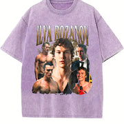 Heated Rivalry Rozanov Fans vintage washed oversized T-shirt in Purple