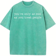You're Only As Cool As You Treat People Kindness vintage washed oversized T-shirt in Blue