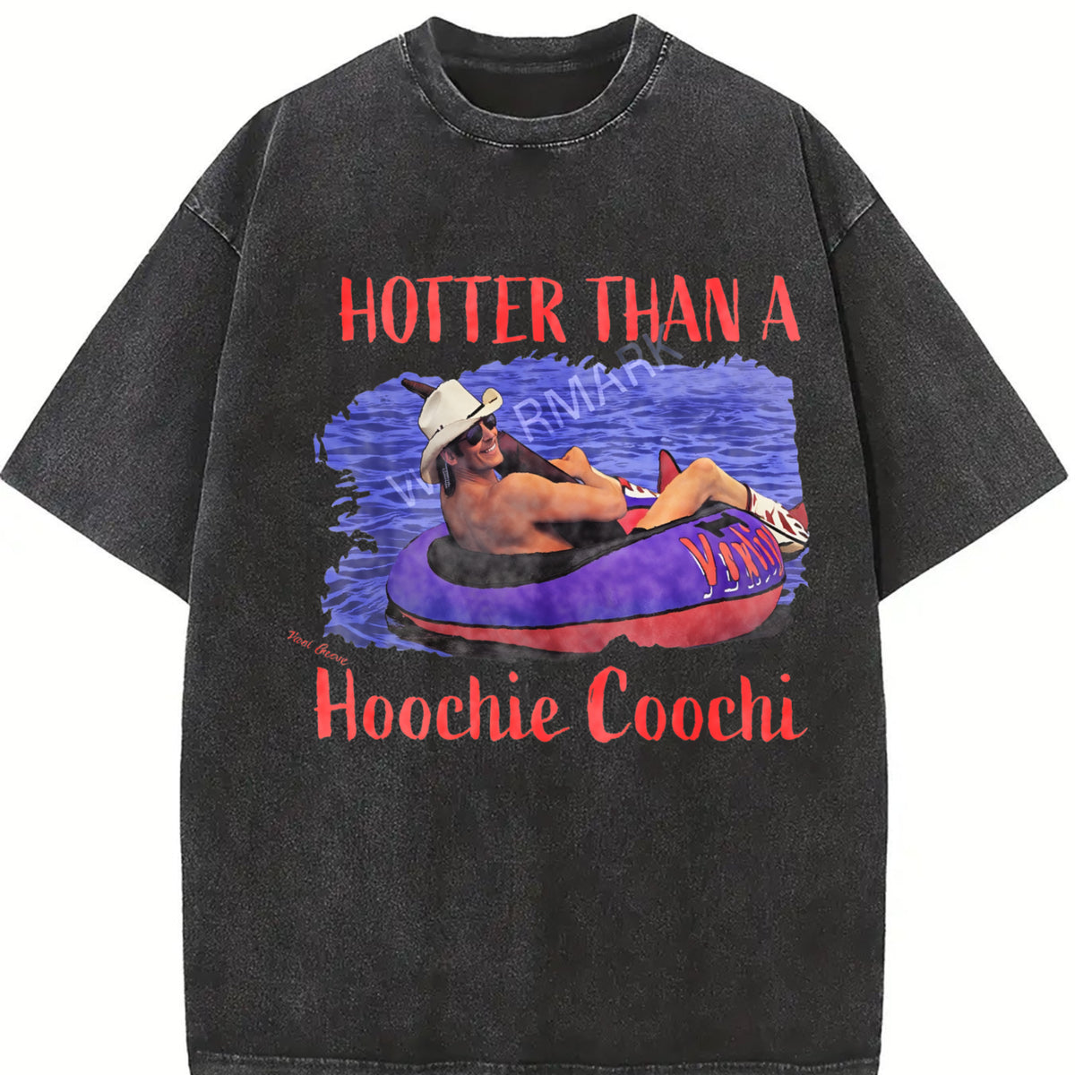 Country Music Hot Tropical & Americana Humor Vintage Washed T-Shirt in Black