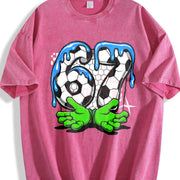 69 Soccer Vintage Washed T-Shirt in Red