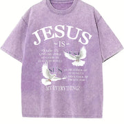 Retro Appearance Bold Vintage Washed T-Shirt in Purple