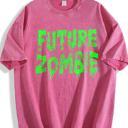 Future Zombie Spooky Slimey Undead Zombies for Ladies Cute Vintage Washed T-Shirt in Red