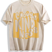 Choose Kindness Retro Kindness Spread Kindness vintage washed oversized T-shirt in Beige