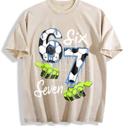 Six Seven Soccer Vintage Washed T-Shirt in Beige