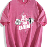 No Pain No Gain Vintage Washed T-Shirt in Red