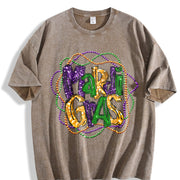 Mardi Gras Sporty Luokeren Approved Vintage Washed T-Shirt in Brown