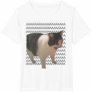 Screaming Cat Memet Cotton T-Shirt in White